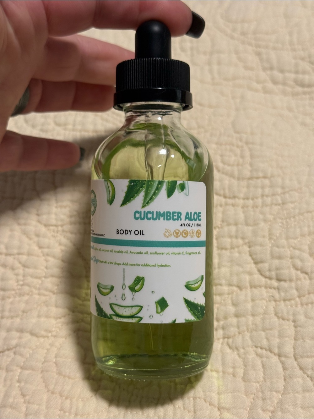Aminnah/Dillpicky Collab “Cucumber Aloe” Body Oil for Hydration!
